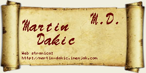 Martin Dakić vizit kartica